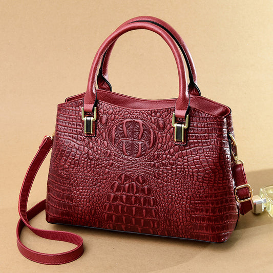 Women's Crocodile Pattern Fashion Large Capacity Shoulder Bags
