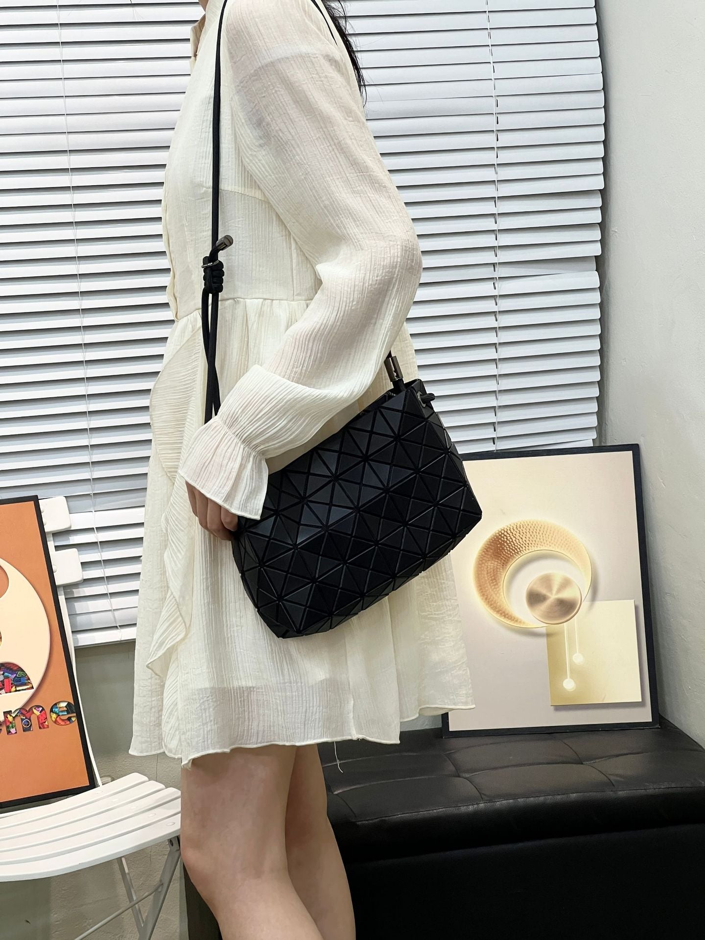 Women's Original Quality Geometric Pillow Drawstring Versatile Small Square Bags