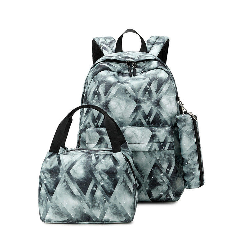 Women's Printed Three-piece Computer Nordic Style Backpacks