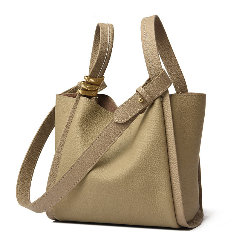 Spring Fashion Simple Soft Leather High-grade Bucket Bags