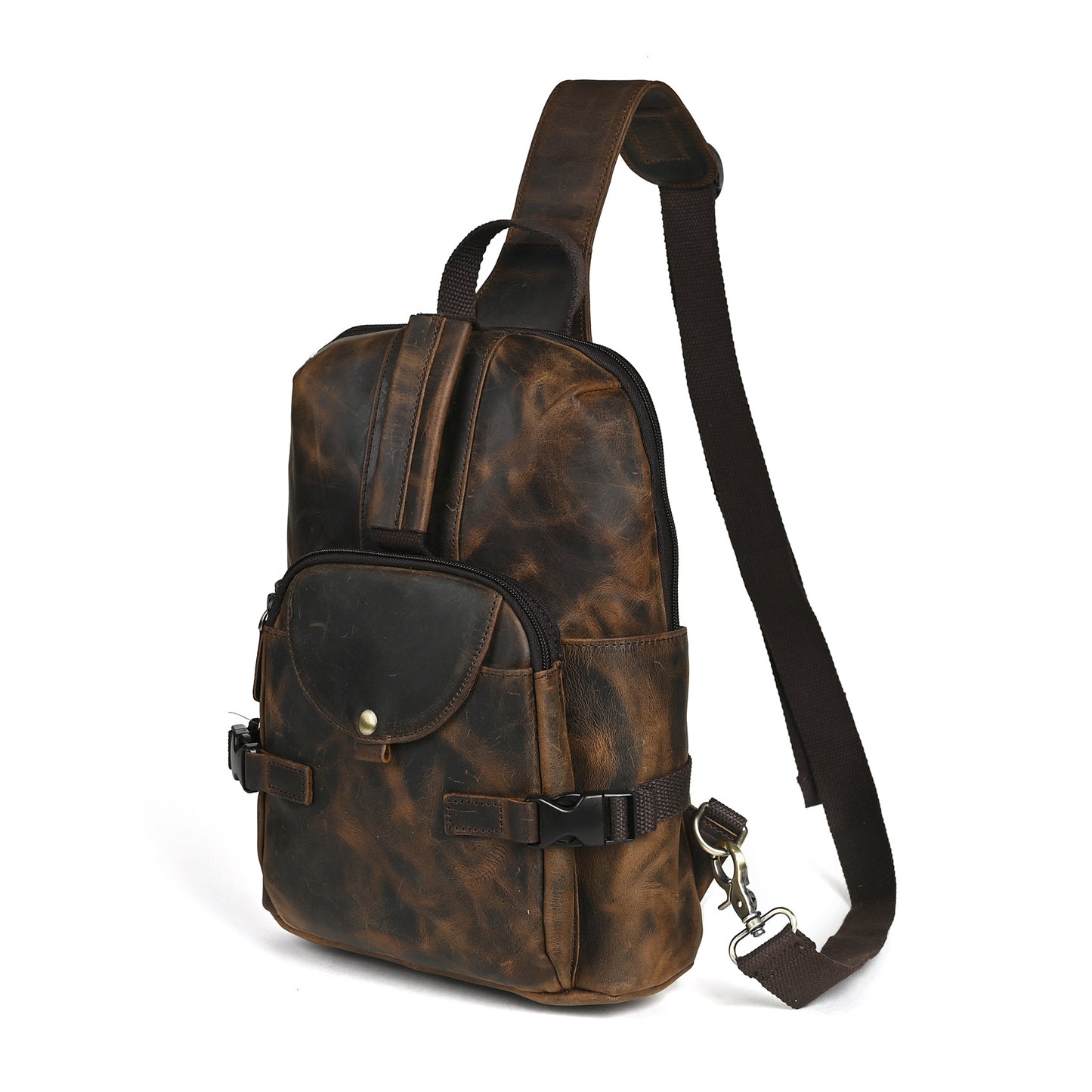 Men's First Layer Crazy Horse Leather Retro Inch Men's Messenger Bags