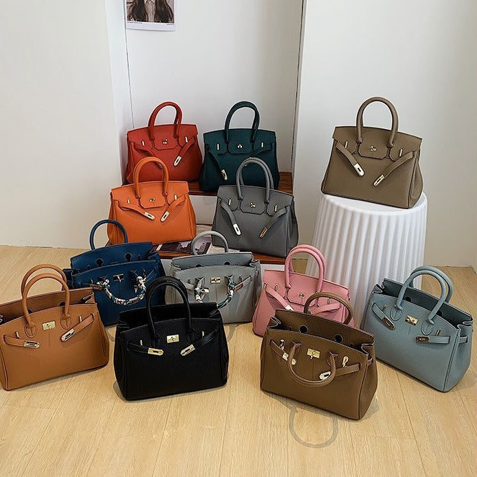 Summer Solid Color Synthetic Leather Shopping Crossbody Bags