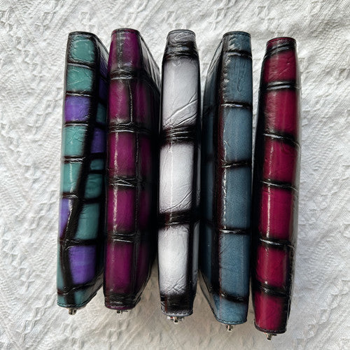 Men's Siamese Crocodile Fish Skin Fashion Trendy Clutch Long Men's Handbags