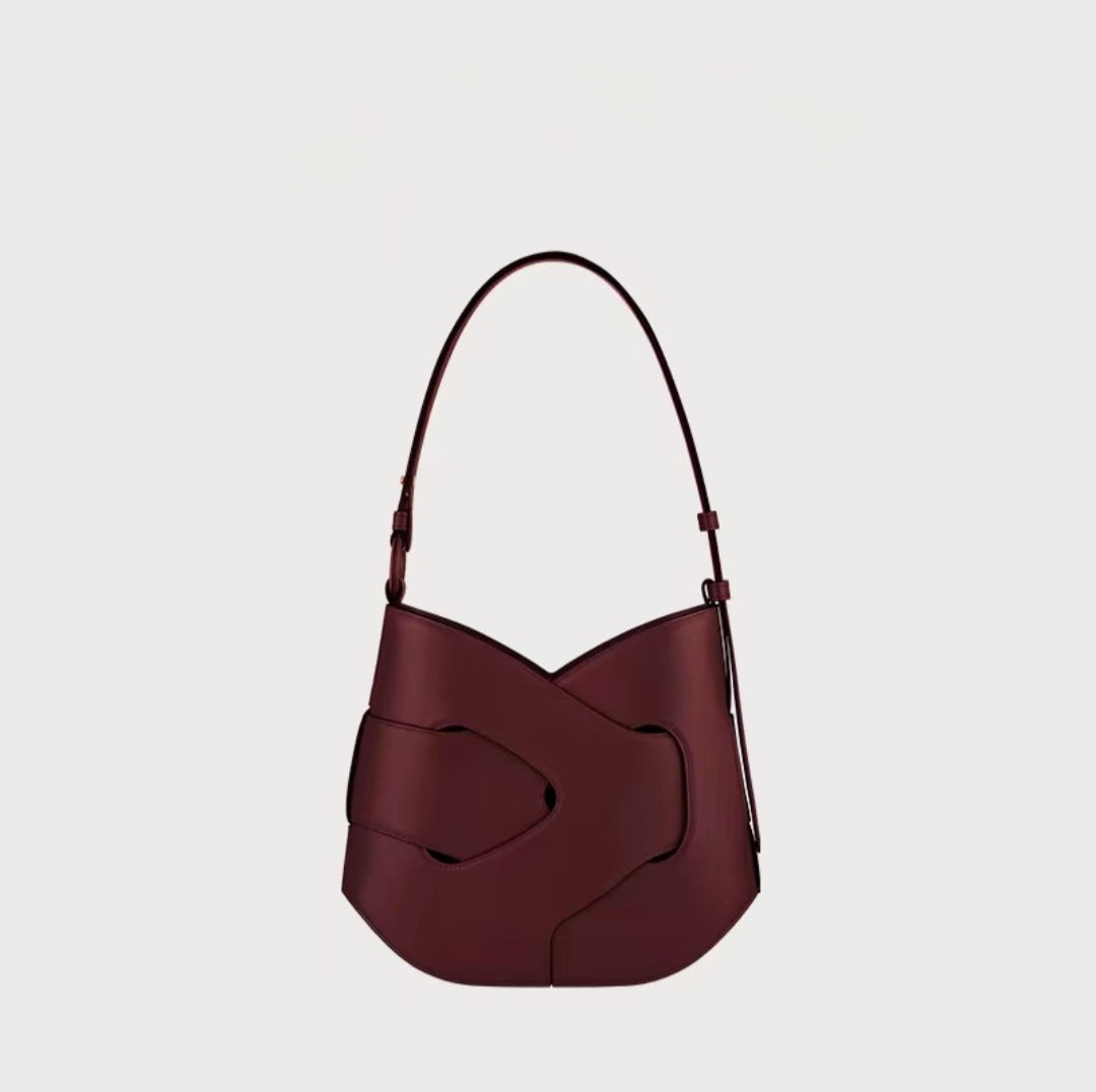 High-grade Design Underarm Smooth Cowhide Woven Tote Bags