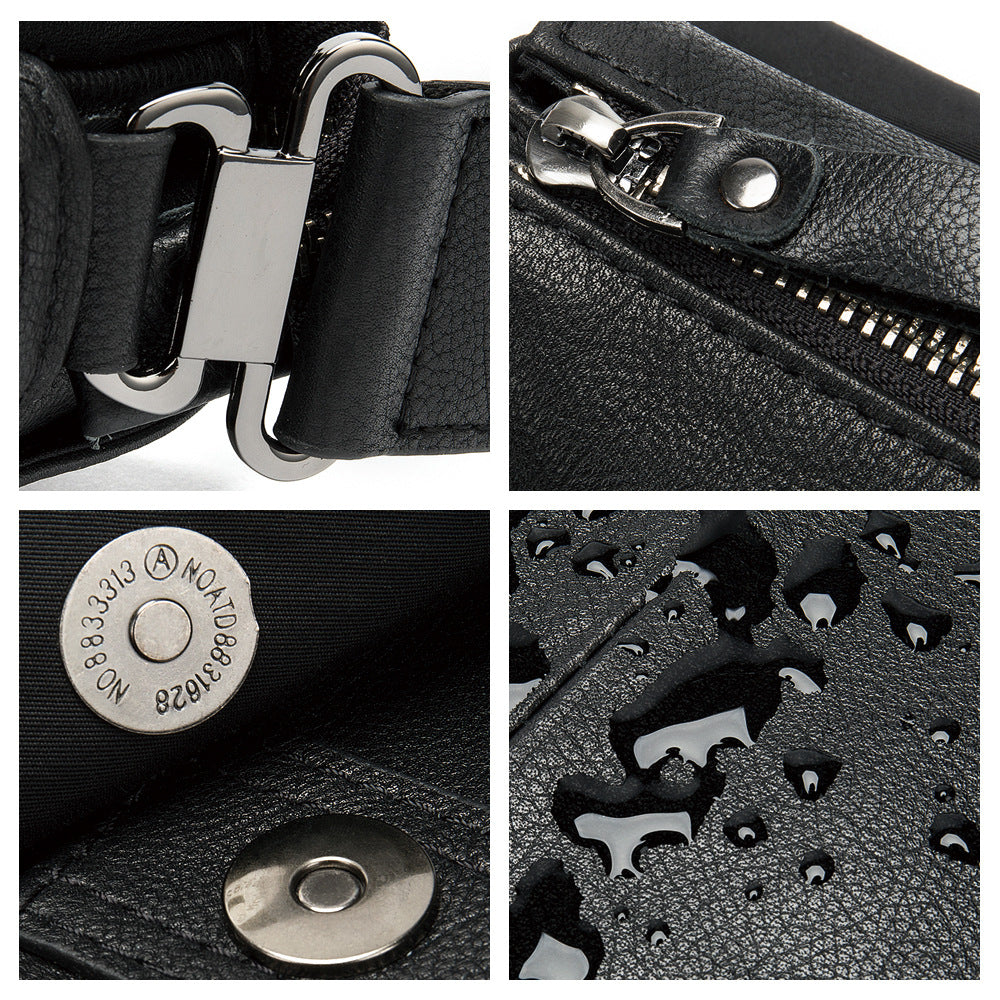 Men's Trendy Genuine Leather Business Vertical Men's Messenger Bags