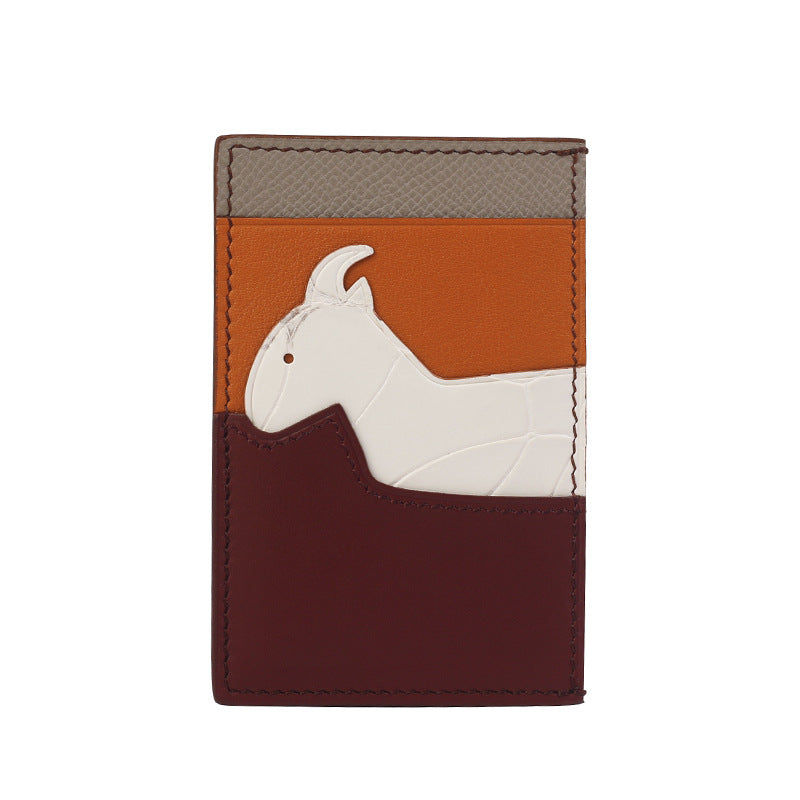 Zodiac Crocodile Sheepskin Hand Sewing Multiple Card Holder