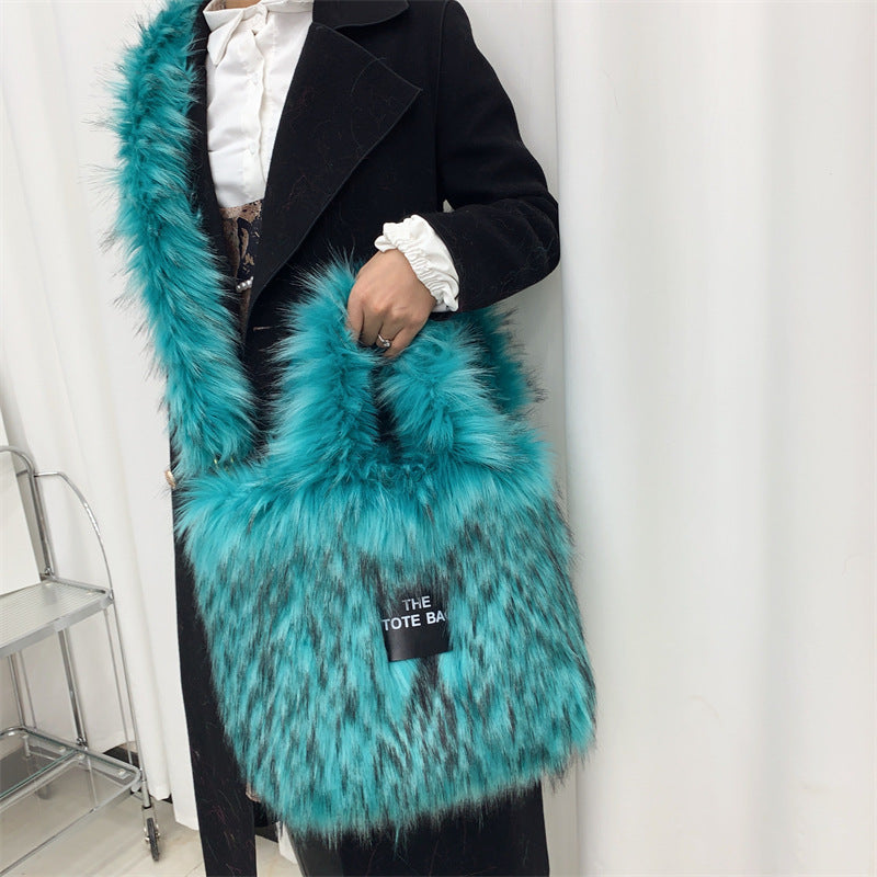 Raccoon Fur Plush Large Capacity Totes Tote Bags
