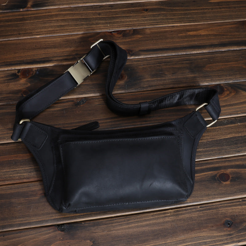 Men's Mobile Crazy Horse Leather Cattle Men's Waist Packs