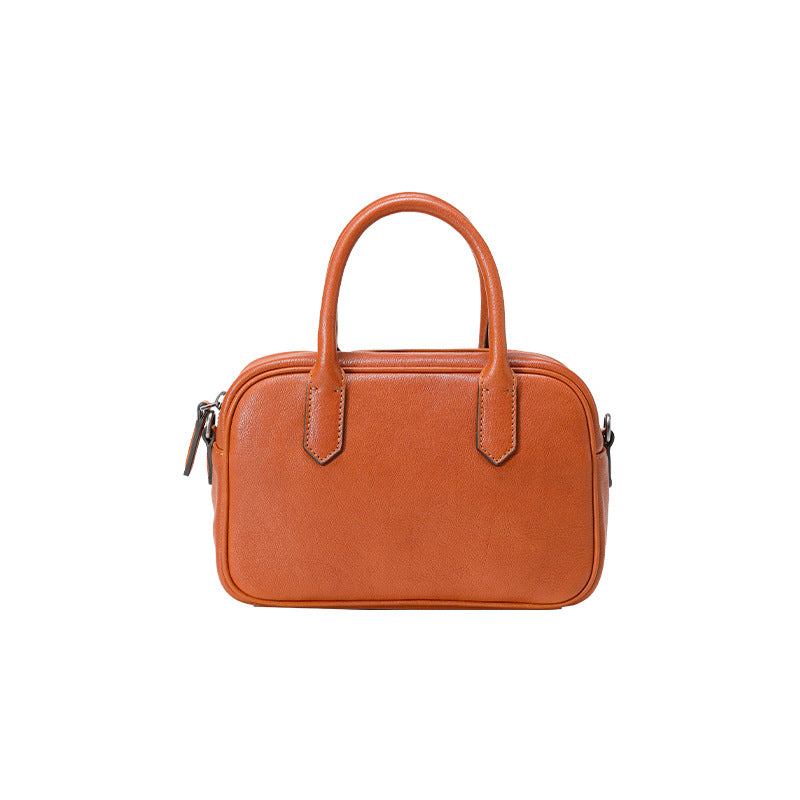 Women's Wide Vegetable Tanning Leather Portable Bowling Bags