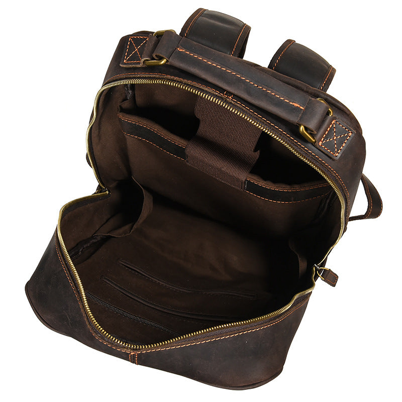 Men's Retro Leather Crazy Horse Large Capacity Bags