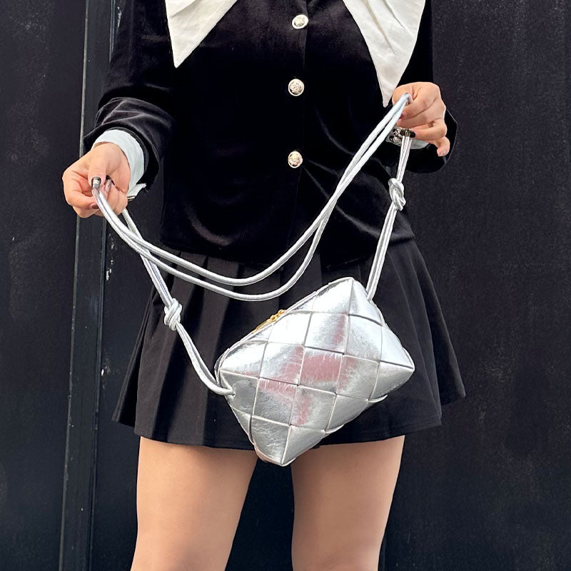 Fashion Cowhide Hand-woven Bends Hitches Portable Shoulder Bags