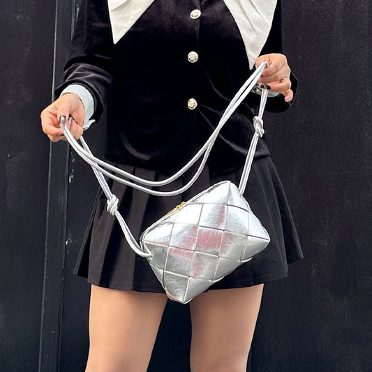 Fashion Cowhide Hand-woven Bends Hitches Portable Shoulder Bags