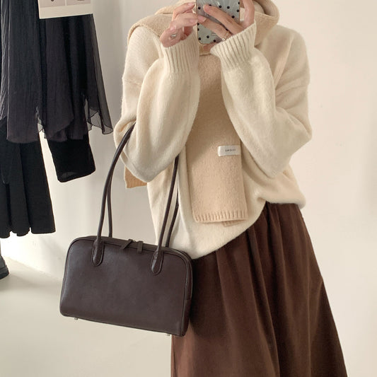 Women's Bowling Vegetable Tanning Leather Minimalist For Bags