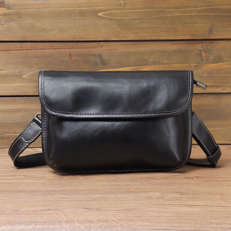 Men's Street Fashion First Layer Cowhide Vegetable Men's Shoulder Bags