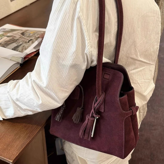 Genuine Leather High-grade Retro Portable Red Bags