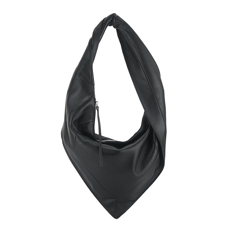 Sheepskin Scarf Dark Cold Style Croissant Crossbody Bags