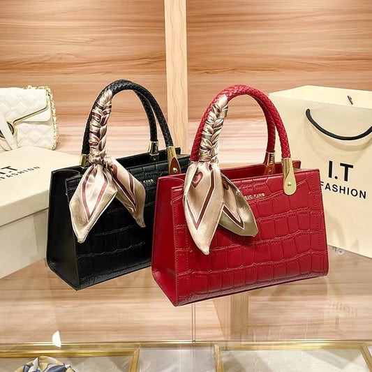 Women's Bride Red Wedding Large Capacity Leather Handbags