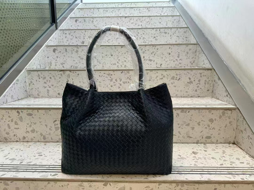 Women's Genuine Leather Trendy Hand-woven Combination Shoulder Bags
