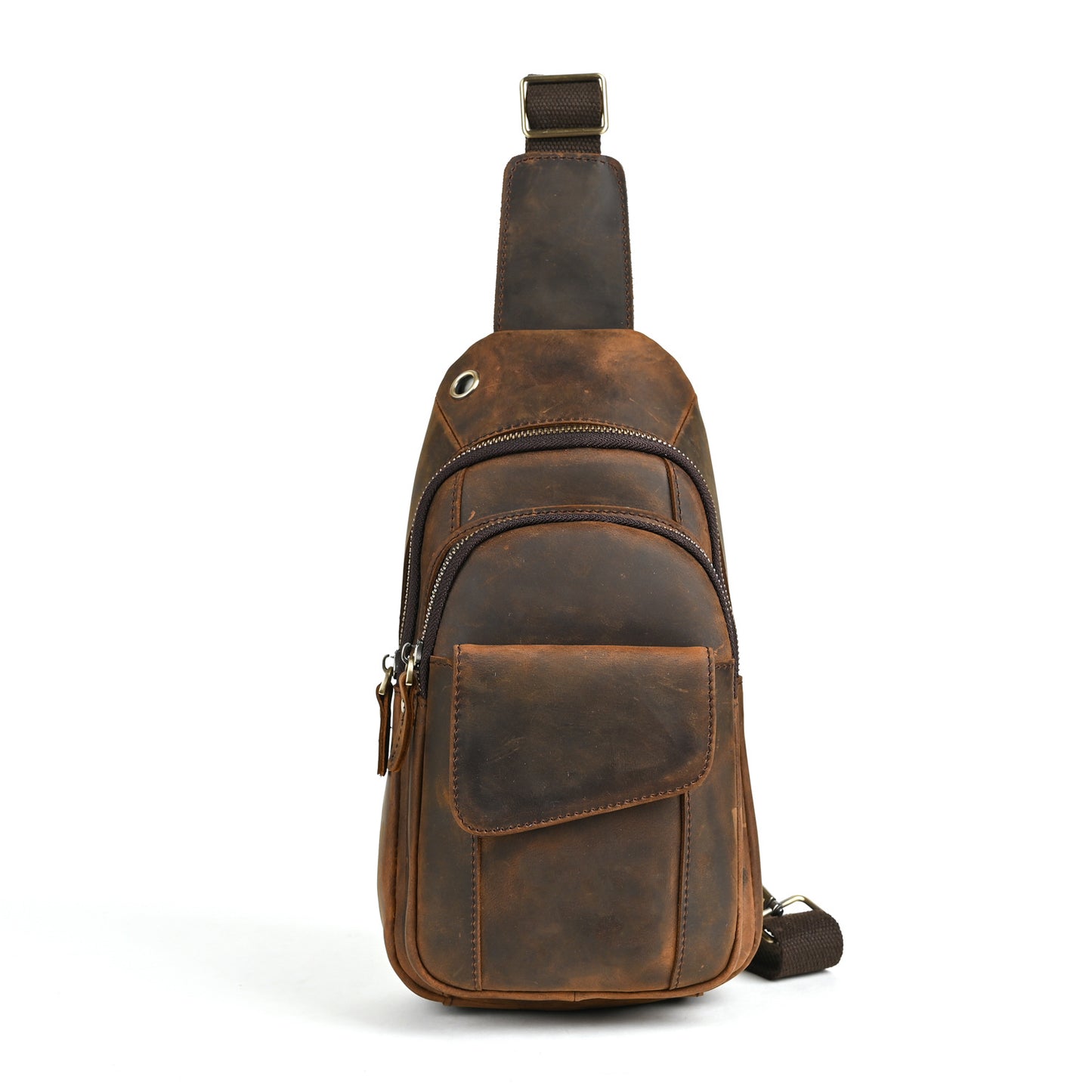 Ancient Hipster Crazy Horse Leather Retro Men's Chest Bags