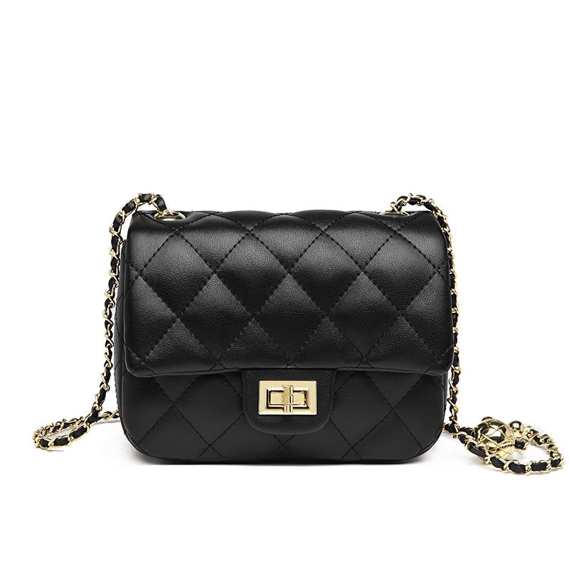 Women's Leather Fat Golden Balls Classic Style Crossbody Bags