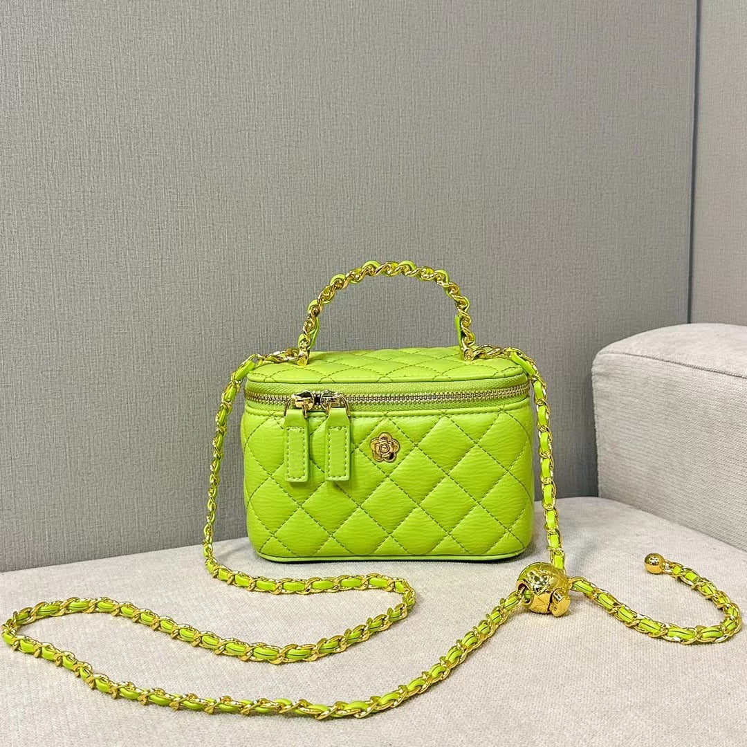 Women's Genuine Leather Classic Style Rhombus Chain Shoulder Bags