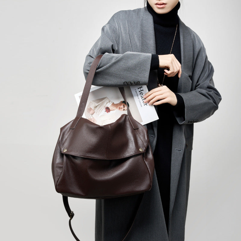 Women's Capacity One Genuine Leather Big Soft Crossbody Bags