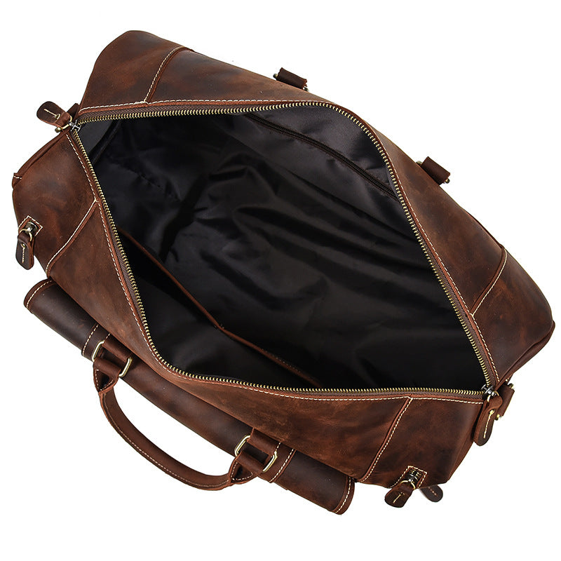 Men's Horse Leather Traveling Large Capacity Leisure Cowhide Portable Travel Bags