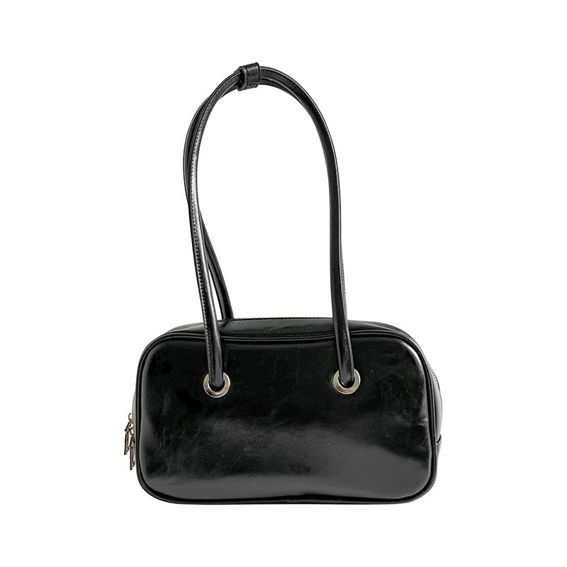 Women's Oil Wax Leather Large Capacity High Shoulder Bags