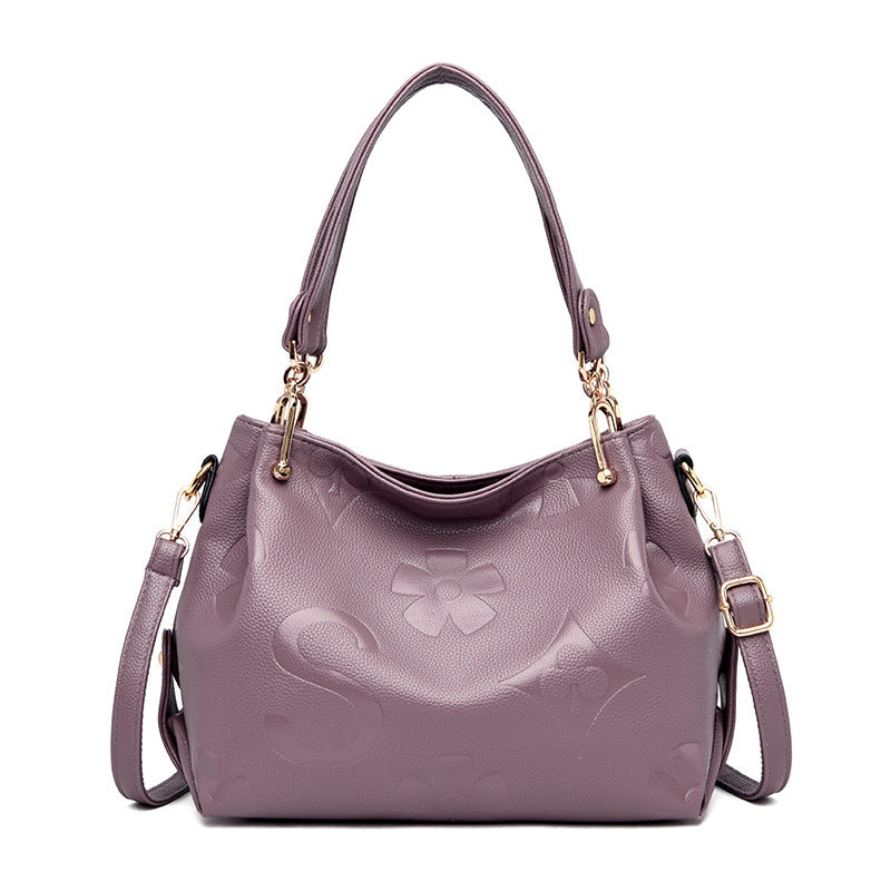 Women's Attractive Fashion Portable Textured Big Bags
