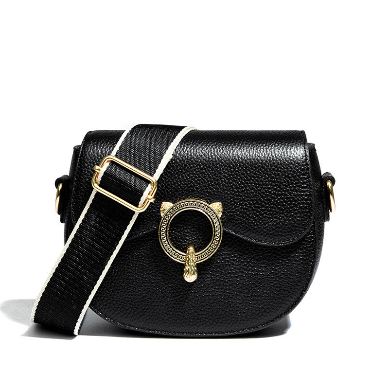 Women's Genuine Leather Design High Sense Saddle Shoulder Bags