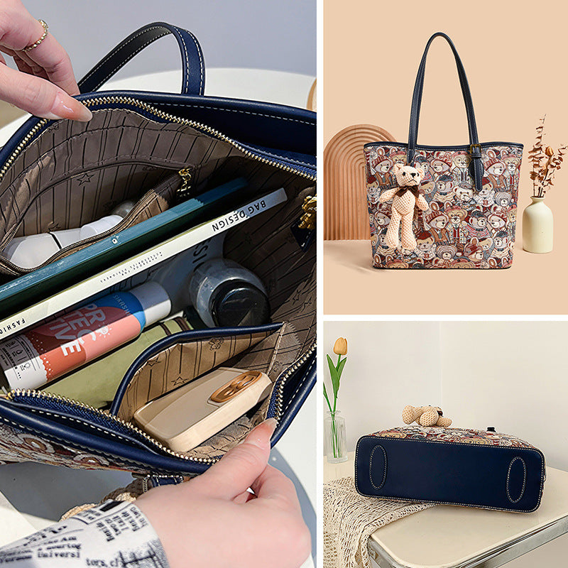 Women's Popular Source Bear Versatile Fashion Tote Bags
