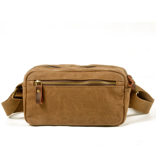 Men's Leisure Oblique Waterproof Oil Wax Canvas Bags