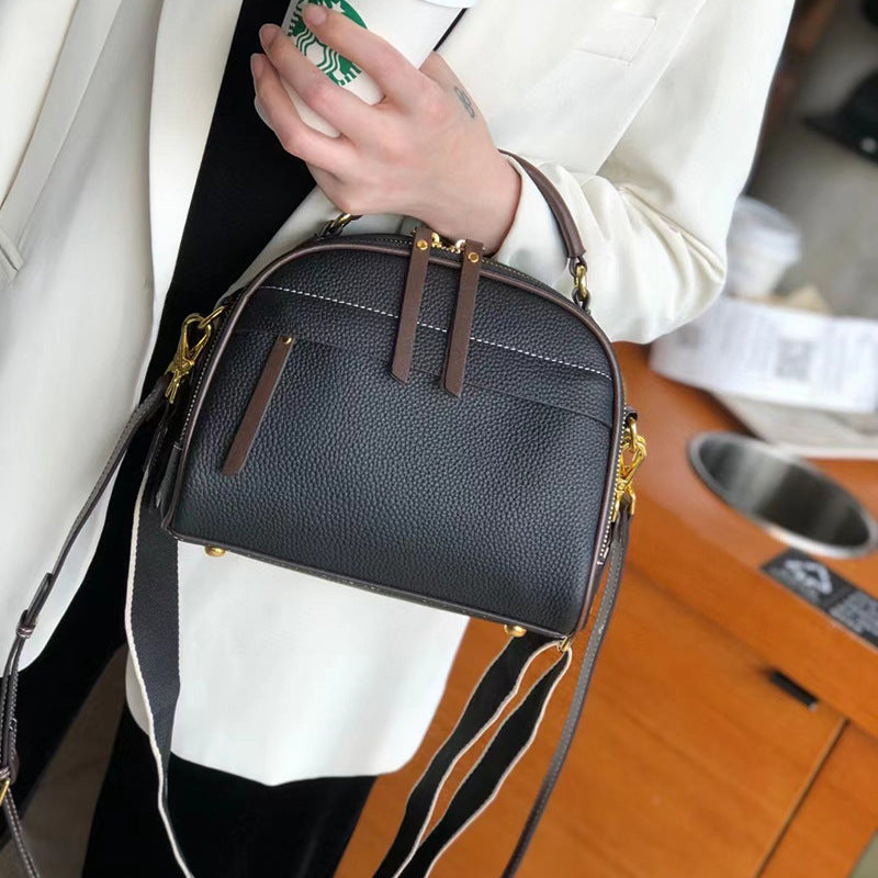 Women's One Genuine Leather Simple Portable Cowhide Shoulder Bags