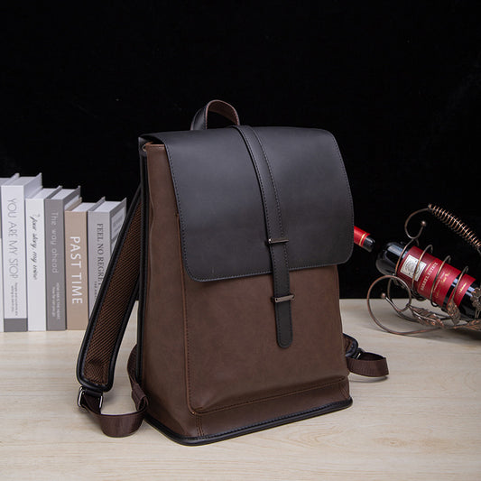 Men's Korean Style Leather Fashion Trendy Retro Backpacks