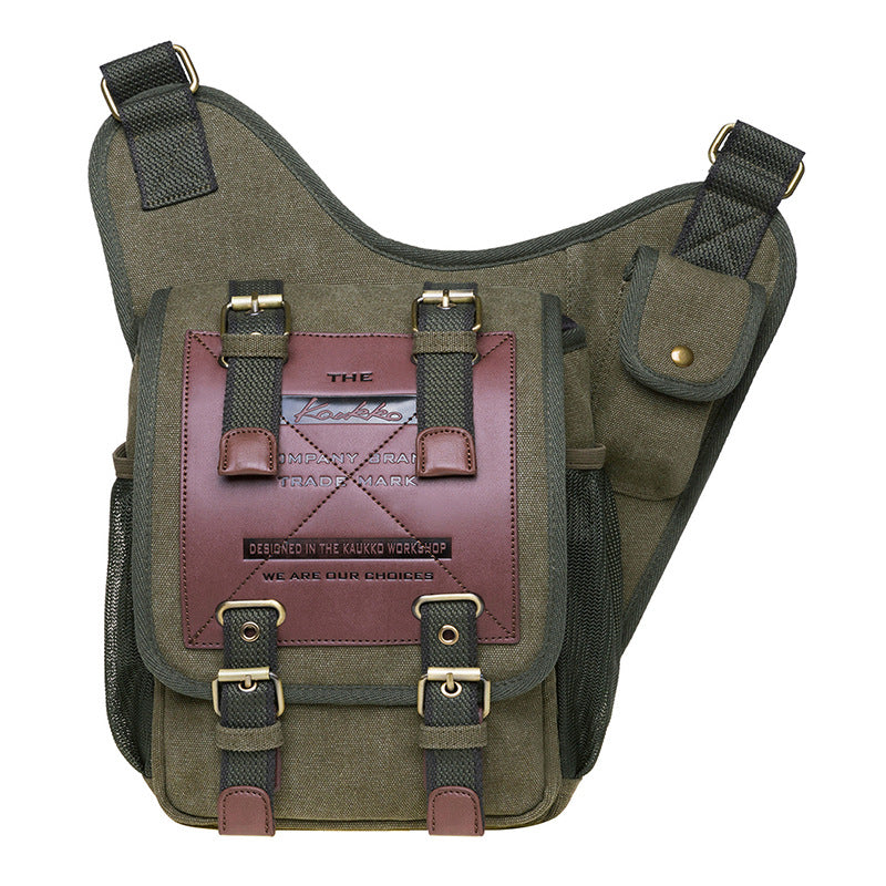 Men's Canvas Vintage Leisure With Leather Men's Shoulder Bags