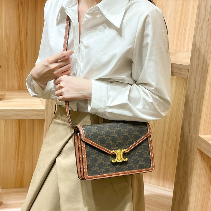 Women's Genuine Leather Simple Trendy Organ Same Shoulder Bags