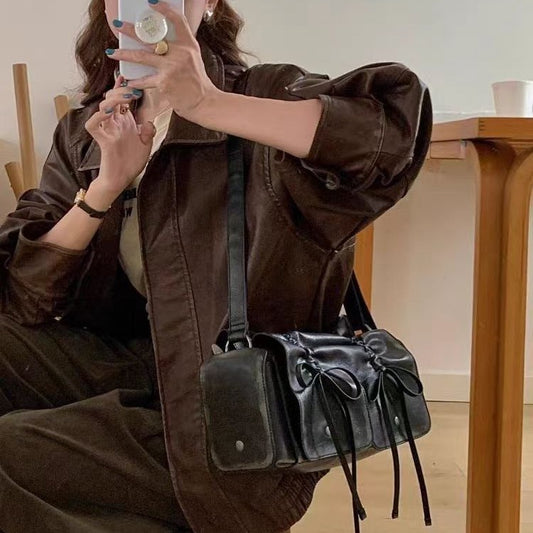 Bow Hot Underarm Waste Soil Wind Dark Shoulder Bags