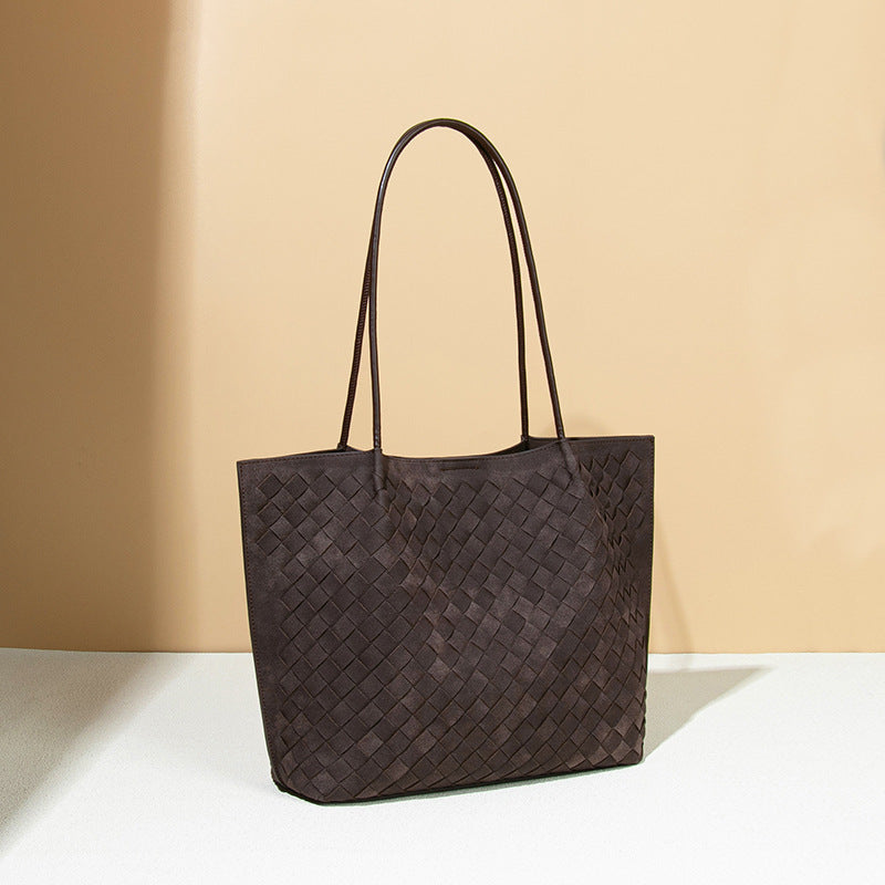 Hand-woven Underarm Large Capacity Frosted Vintage Tote Bags