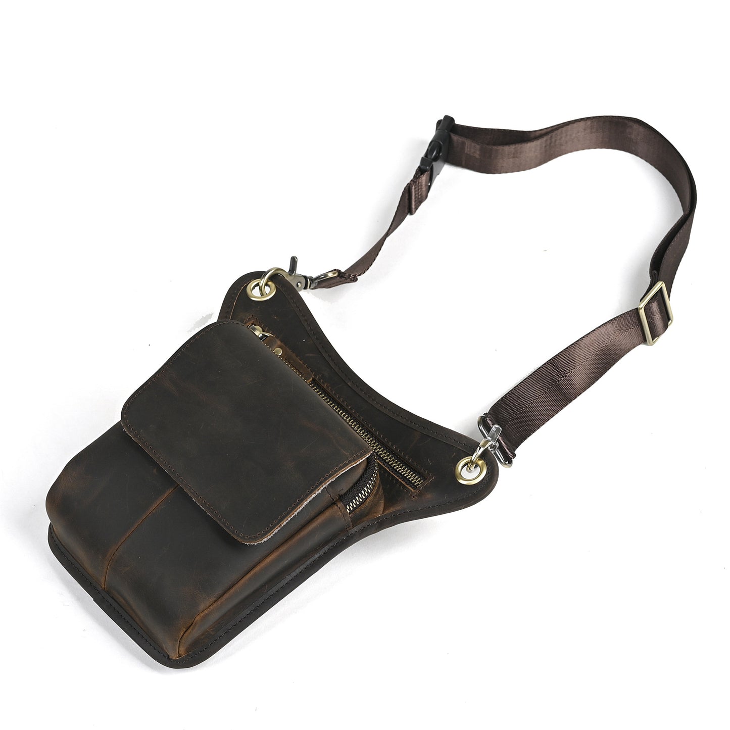 Men's Oil Waxed Leather Cowhide Euro Trendy Bags