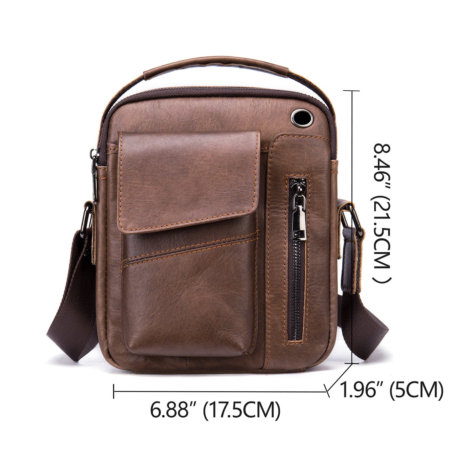 Men's Layer Cowhide Light Luxury Business Commute Men's Messenger Bags