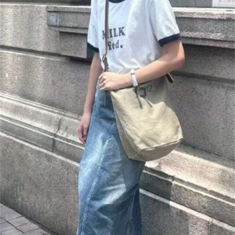 Women's & Men's & Vintage Canvas With Italian Washing Men's Shoulder Bags