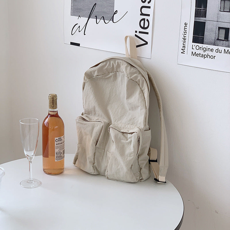 Korean Style Simple Large Capacity Soft Backpacks