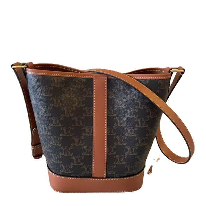 Women's Genuine Leather Presbyopic Retro Leisure Commute Bucket Bags