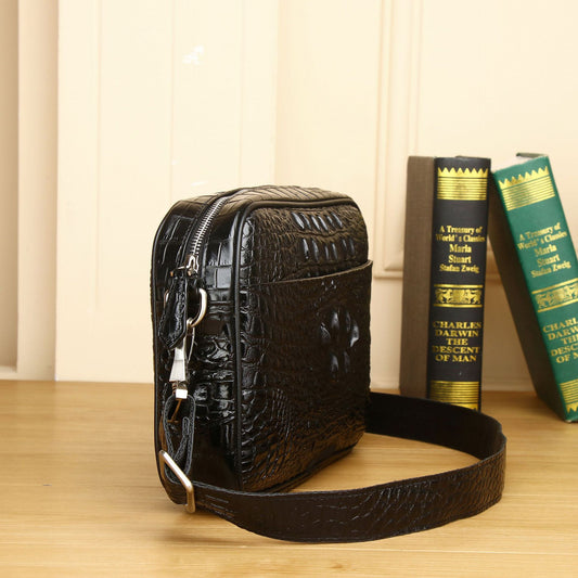 Men's Popular Crocodile Pattern Horizontal Fashion Men's Messenger Bags