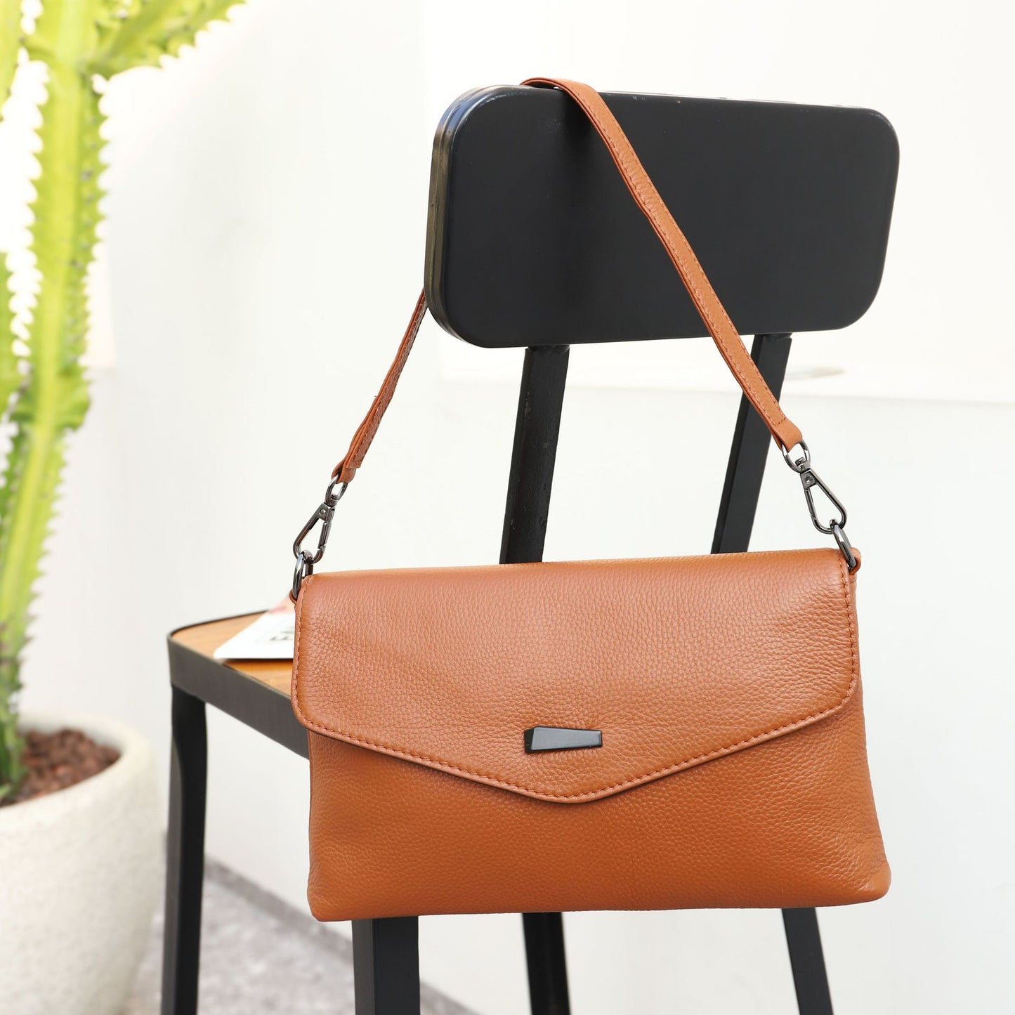 Women's Fashion Envelope Genuine Leather Soft Cowhide Shoulder Bags