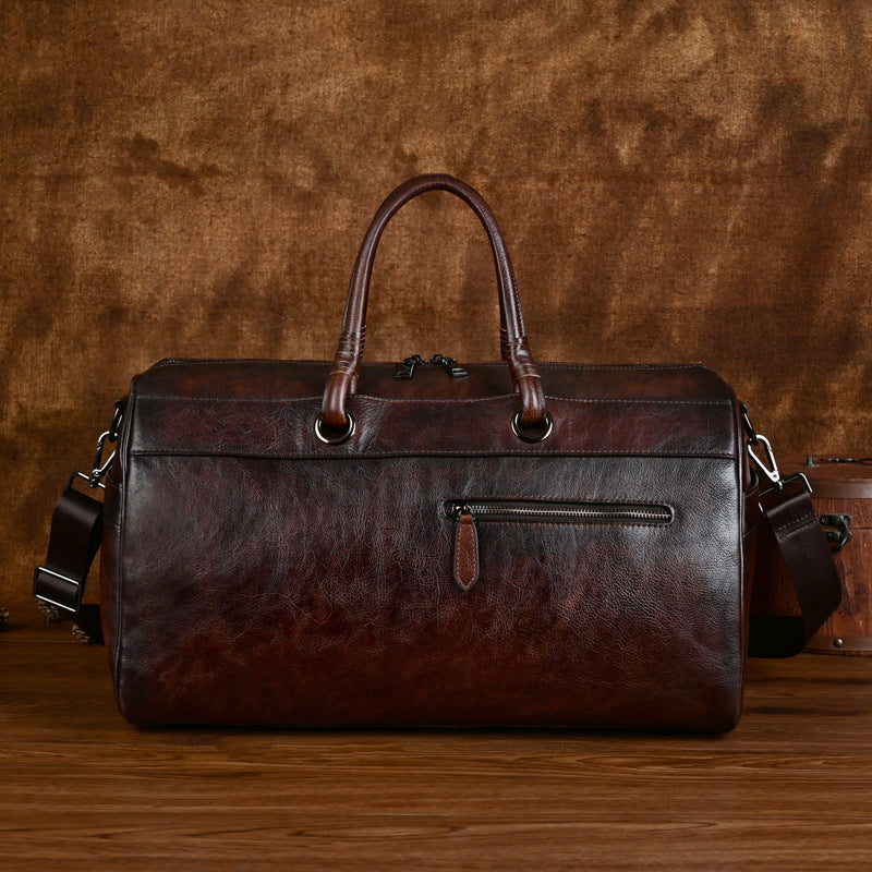 Women's & Men's & Top Layer Leather Handmade Retro Travel Bags