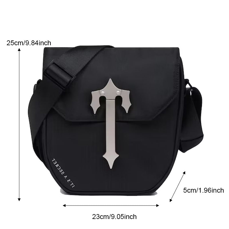 Women's & Men's & Metal Retro Black Reflective Good-looking Men's Shoulder Bags