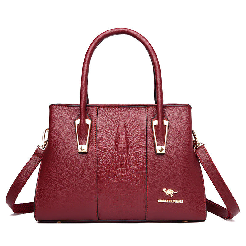 Women's Simple Mother Korean Style Crocodile Pattern Bags