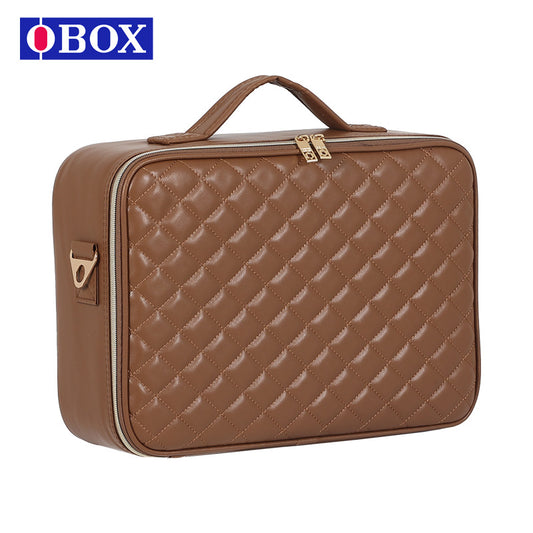 Women's Fashion Plaid With Mirror Cosmetics Storage Bags