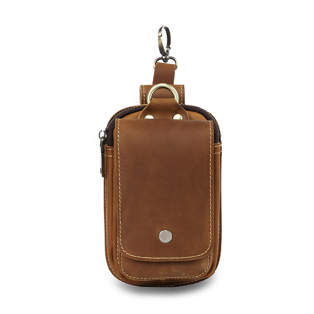 Men's Horse Leather Authentic Mobile First Layer Men's Waist Packs